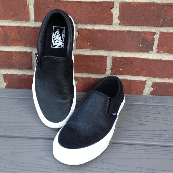 leather van slip ons
